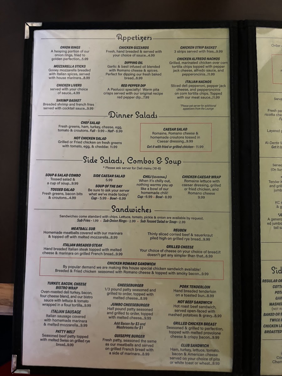 Paolucci Restaurant, Deli & Lounge Menu-2