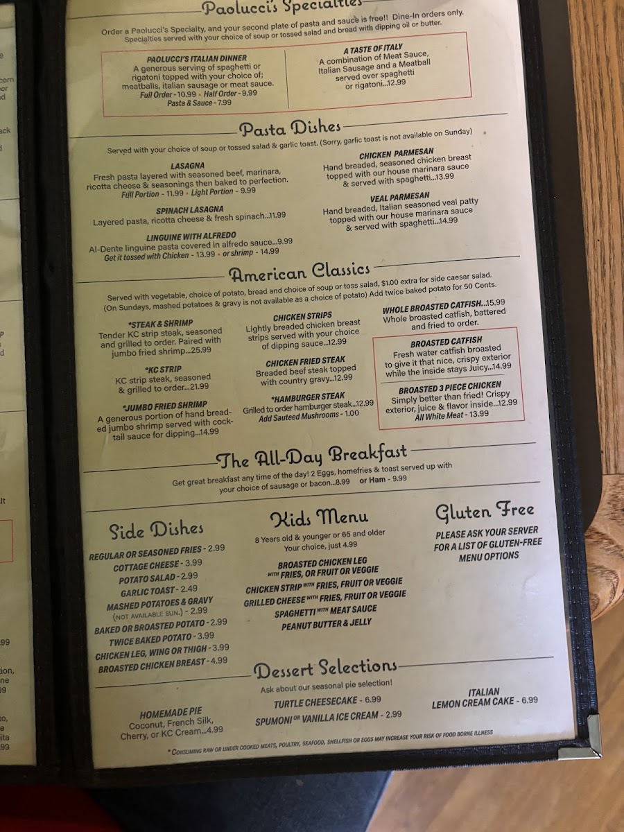 Paolucci Restaurant, Deli & Lounge Menu-5